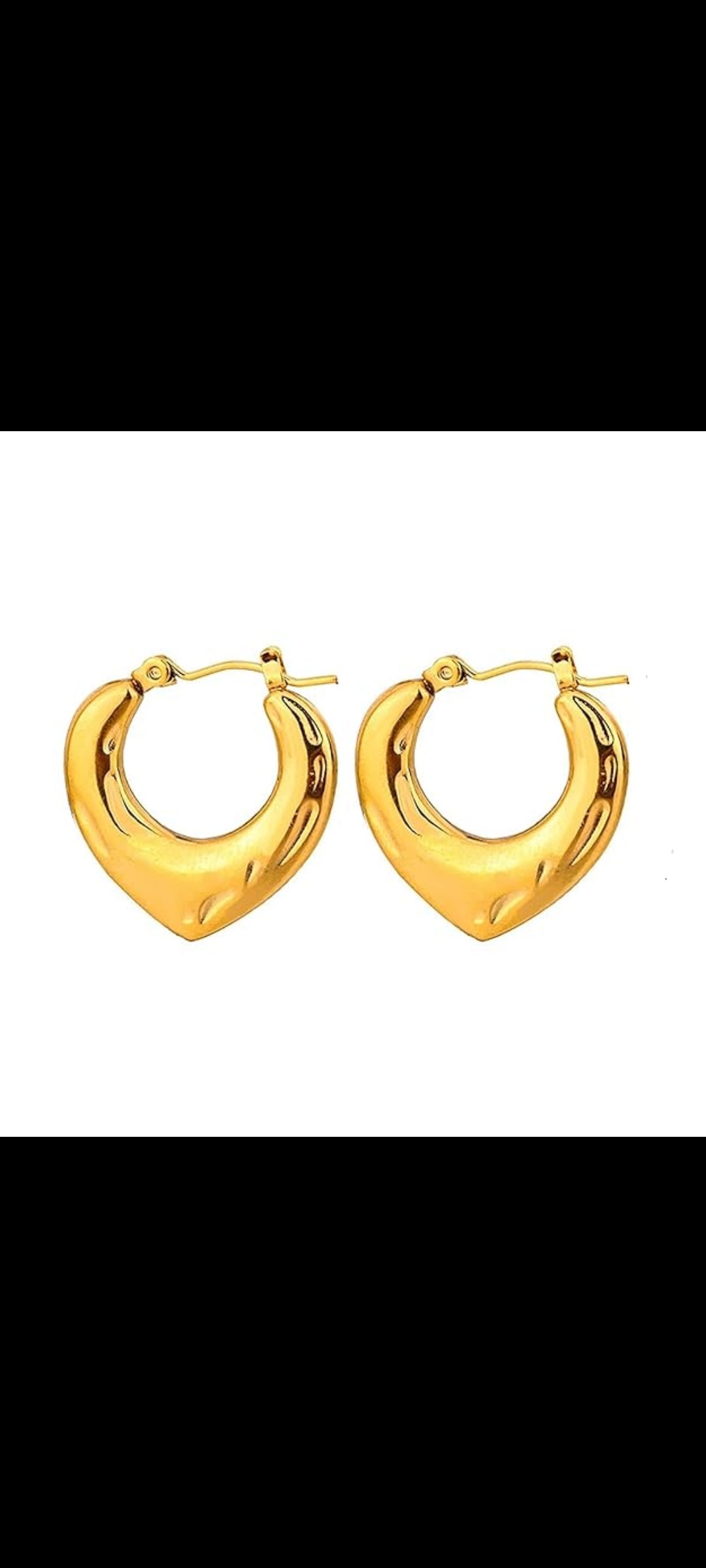 Heart hoop earrings