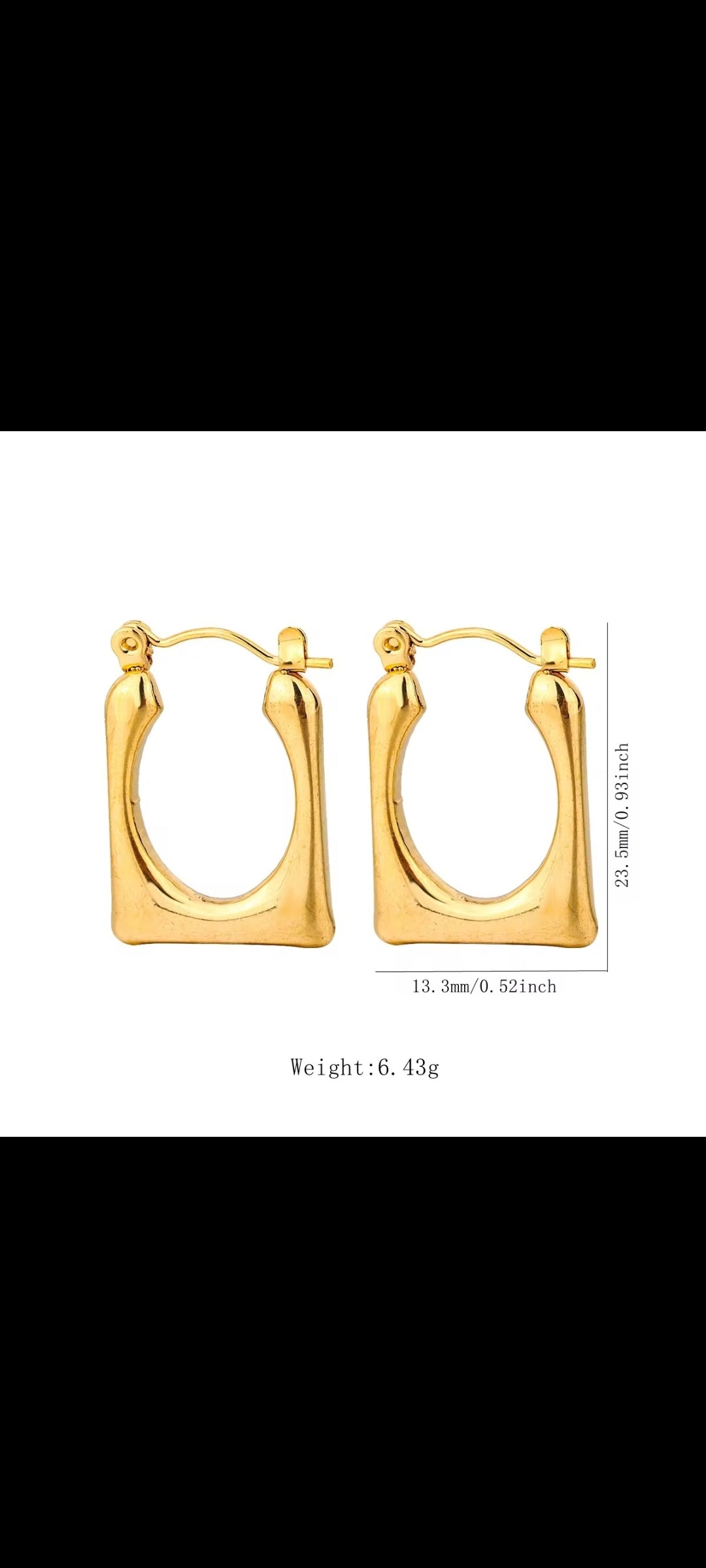 Rectangular hoop earrings
