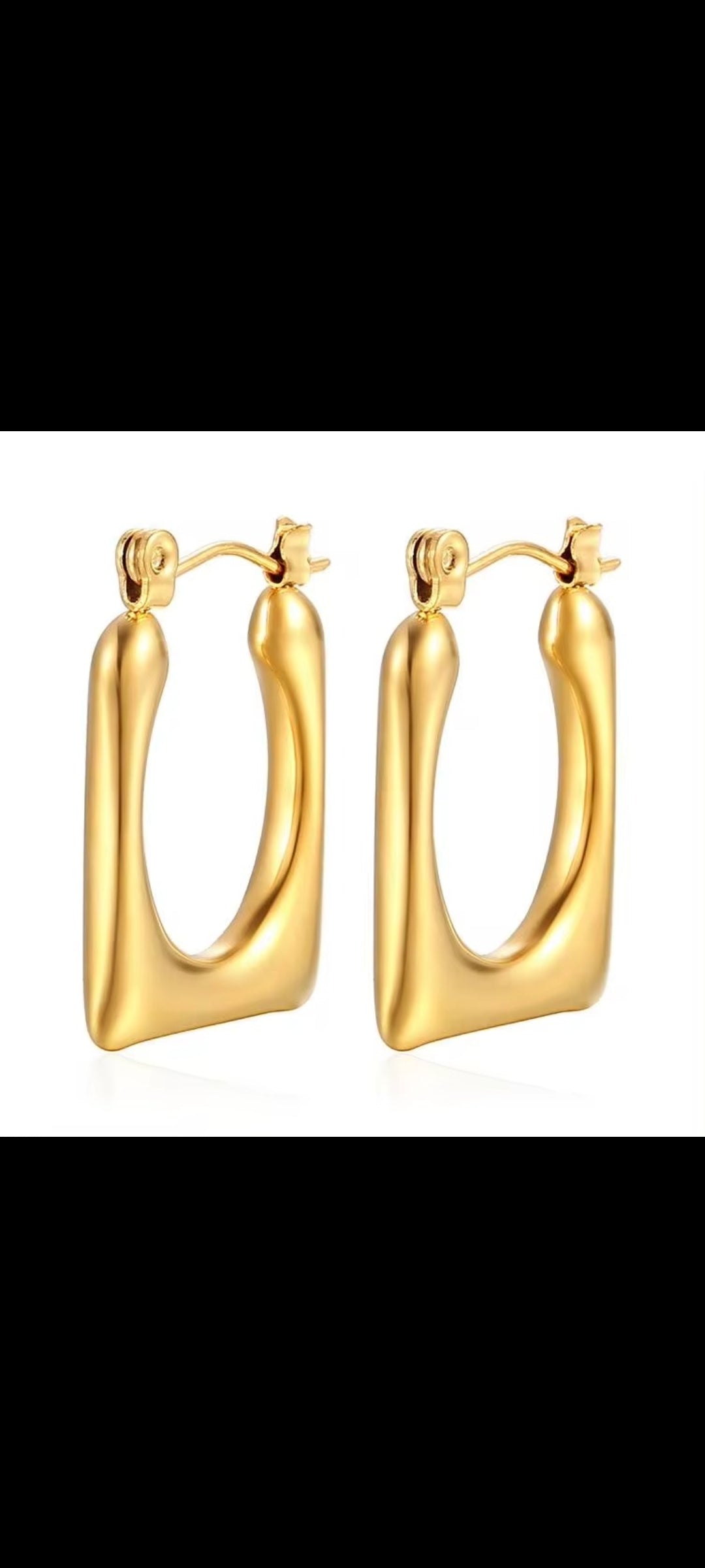 Rectangular hoop earrings
